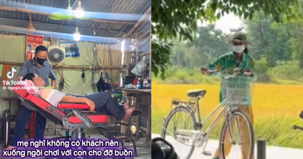 Mẹ già mỗi ngày đạp xe đến tiệm hớt tóc của con: 'Sợ nó ngồi một mình buồn'