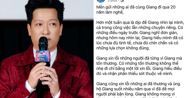 Trường Giang lên tiếng xin lỗi giữa lùm xùm gây xôn xao mạng xã hội