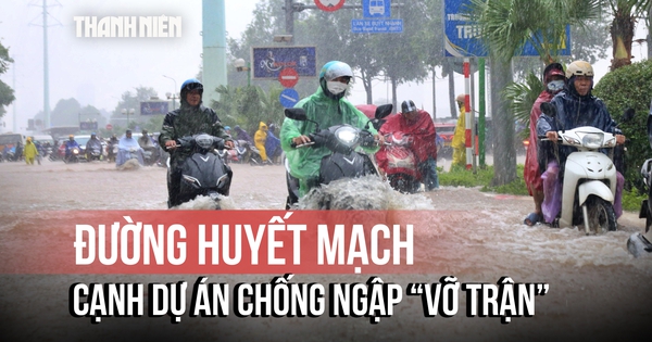 Đường biến thành sông cạnh dự án chống ngập 600 tỉ ở Hà Nội