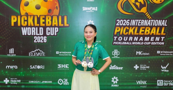 Bà bầu của 'Cùng con đi tiếp cuộc đời' đoạt HCV World Cup pickleball tại Đà Nẵng