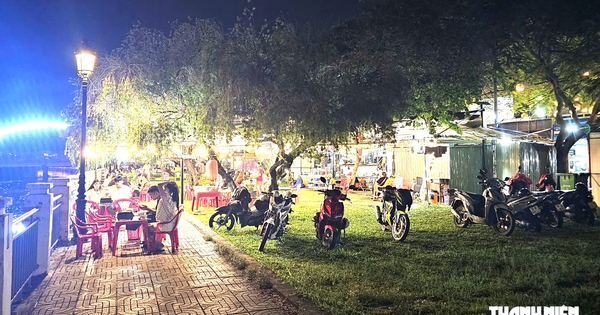 Khu phố đêm Bà Rịa nhếch nhác, buôn bán trên thảm cỏ công viên sông Dinh