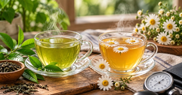 Tăng huyết áp nên uống trà xanh hay trà hoa cúc?