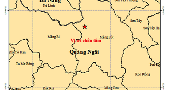 Trong 2 ngày, xảy ra 8 trận động đất ở vùng cao Đà Nẵng và Quảng Ngãi