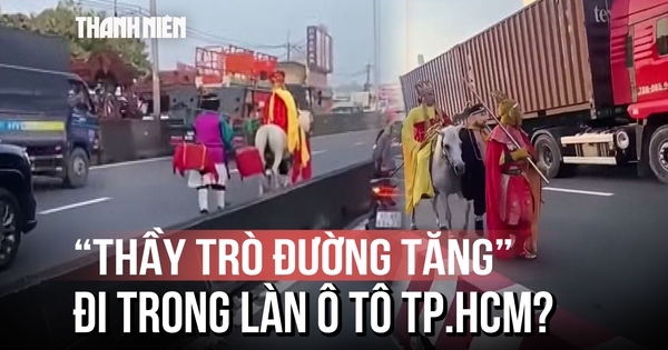 Khó hiểu clip 'thầy trò Đường Tăng' cưỡi ngựa vào làn ô tô ở TP.HCM