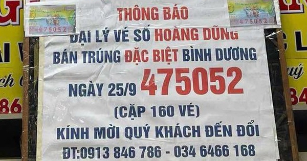 Tết Trung thu xuất hiện nguyên cây vé trúng 39,2 tỉ xổ số miền Nam