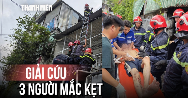 Cứu 3 người mắc kẹt trong vụ sập gác nhà ở hẻm Trường Sa