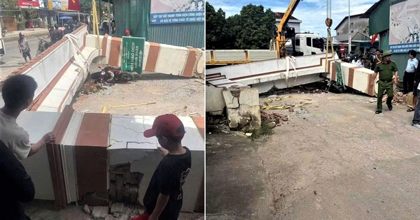 Cổng chào đổ sập, học sinh lớp 3 bị thương