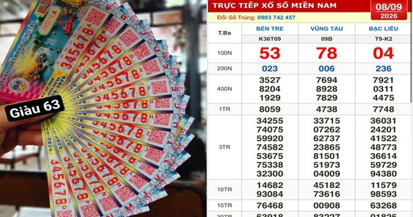 Xổ số miền Nam ngày 8 tháng 9: Nhiều người trúng số dãy 345678 đài Vũng Tàu