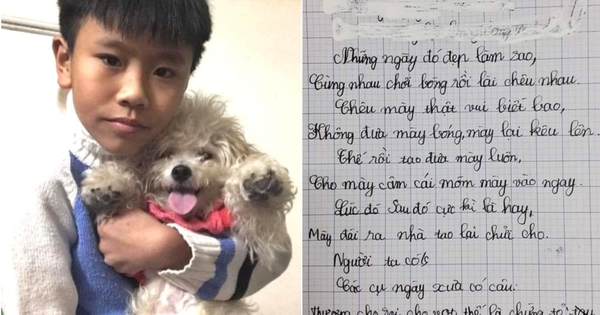 Trong trẻo tình yêu động vật của cậu bé lớp 4 qua bài thơ gửi cún