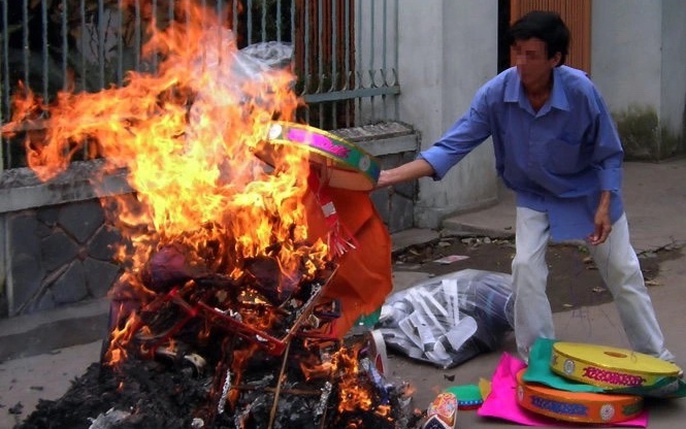 Cháy do đốt vàng mã quá nhiều