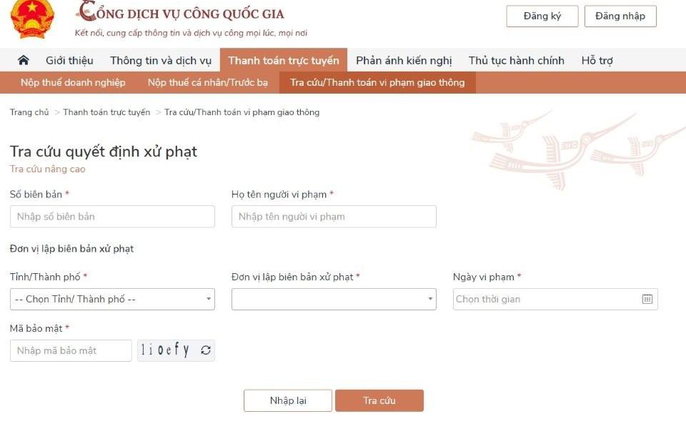 Từ 17 Nộp phạt vi phạm giao thông online  Trung tâm Đăng kiểm Hòa Cầm