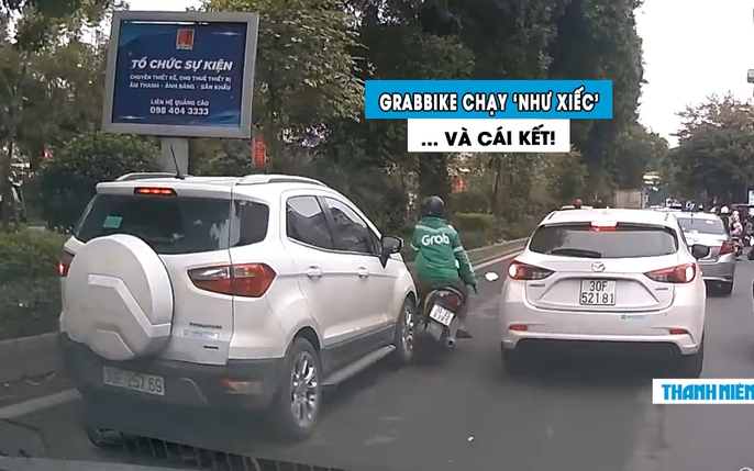 Ảnh Muôn kiểu vi phạm luật giao thông của tài xế GrabBike