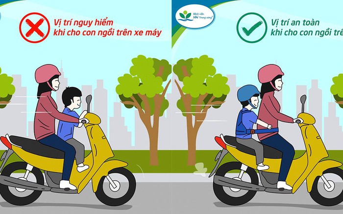 Hãy cùng xem hình ảnh liên quan đến trẻ em ngồi trước xe máy, bạn sẽ hiểu hơn về tình huống này và có thêm kiến thức để bảo vệ sự an toàn cho trẻ em khi tham gia giao thông.