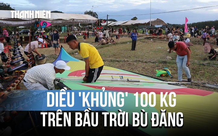 Diều 'khủng' 100 kg khiến người xem trầm trồ trên bầu trời Bù Đăng