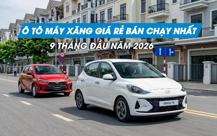 Ô tô máy xăng giá rẻ nào bán chạy nhất Việt Nam 9 tháng đầu năm 2026?