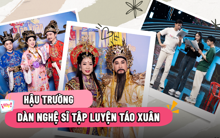 NSND Trịnh Kim Chi, Quốc Trường cùng dàn hoa, á hậu tập luyện 'Táo xuân'