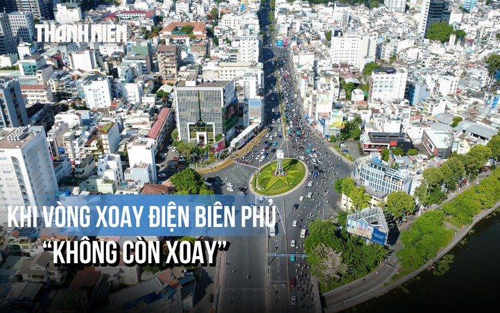 Cảnh tượng 'lạ' ở vòng xoay Điện Biên Phủ: Nhiều xe suýt đi ngược chiều vì phân luồng mới