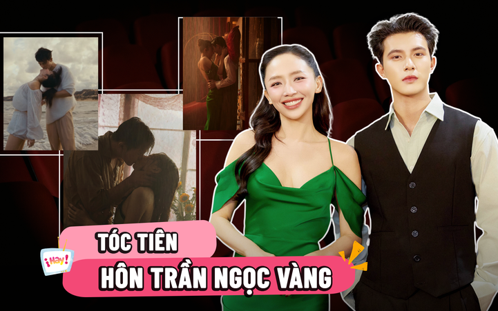 Tóc Tiên hôn say đắm Trần Ngọc Vàng