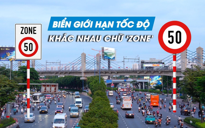 Chú ý điều gì khi gặp hai biển báo tốc độ khác nhau có chữ 'ZONE'?