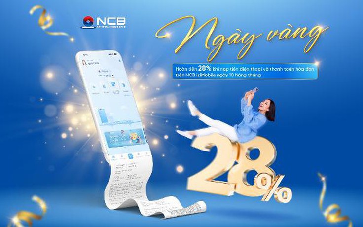 Nhẹ thanh toán, vui hoàn tiền cùng ngân hàng số NCB iziMobile