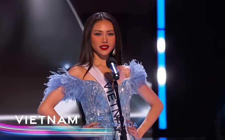 Bùi Quỳnh Hoa trình diễn tự tin tại bán kết Miss Universe 2023