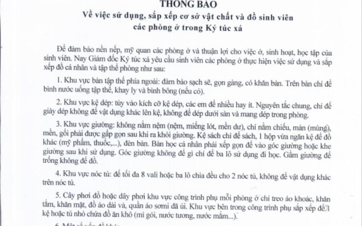 Ký túc xá cấm sinh viên nằm nệm do có… rệp