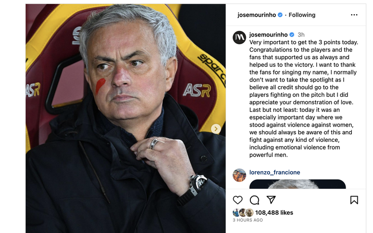 Được xướng tên, HLV Mourinho đăng thông điệp bất ngờ cảm ơn CĐV AS Roma