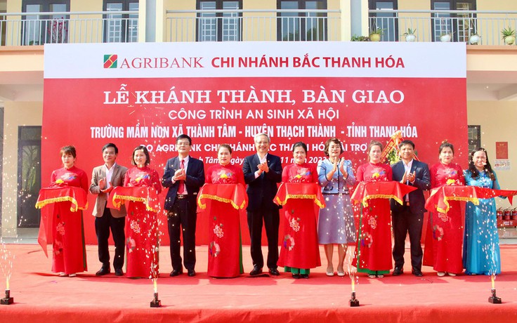 Agribank Bắc Thanh Hóa bàn giao trường học 7 tỉ đồng cho học sinh vùng khó khăn