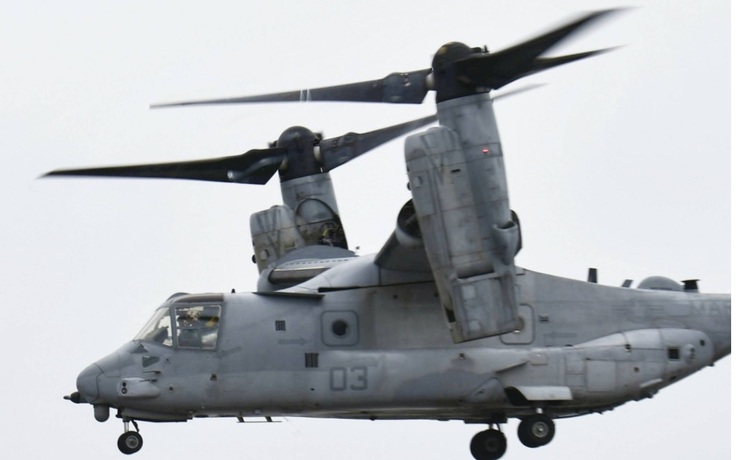 Máy bay quân sự Mỹ chở 8 người rơi, 'bốc cháy' gần Nhật
