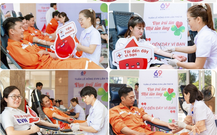 Tuần lễ hồng EVN lần thứ 9 tiếp nhận 9.869 đơn vị máu