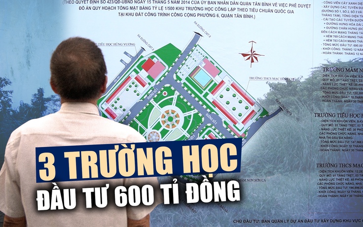 Kỳ vọng về 3 trường học chuẩn quốc gia được đầu tư 600 tỉ ở Tân Bình