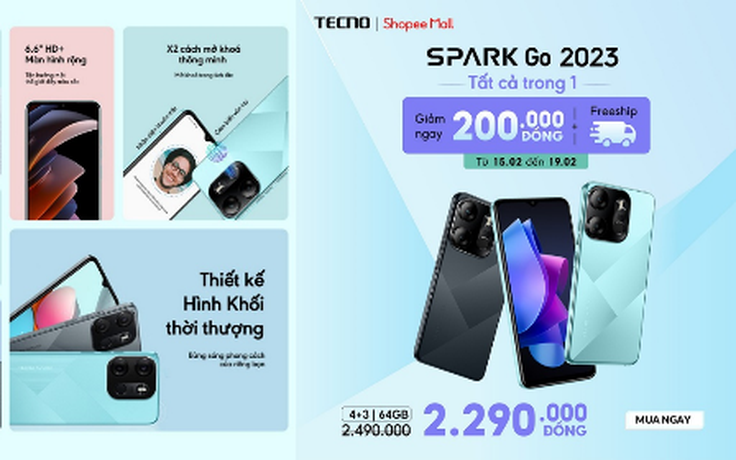 TECNO ra mắt SPARK Go 2023, khuynh đảo phân khúc 2 triệu đồng với dung lượng khủng
