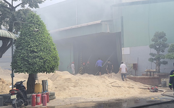 Tiền Giang: Cháy kho cám nằm cạnh cây xăng, người dân hốt hoảng