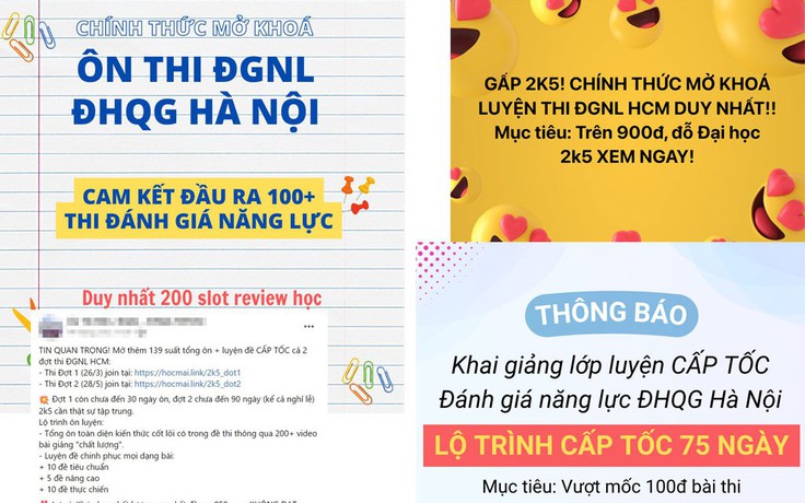 Cẩn trọng với chiêu trò quảng cáo luyện thi đánh giá năng lực