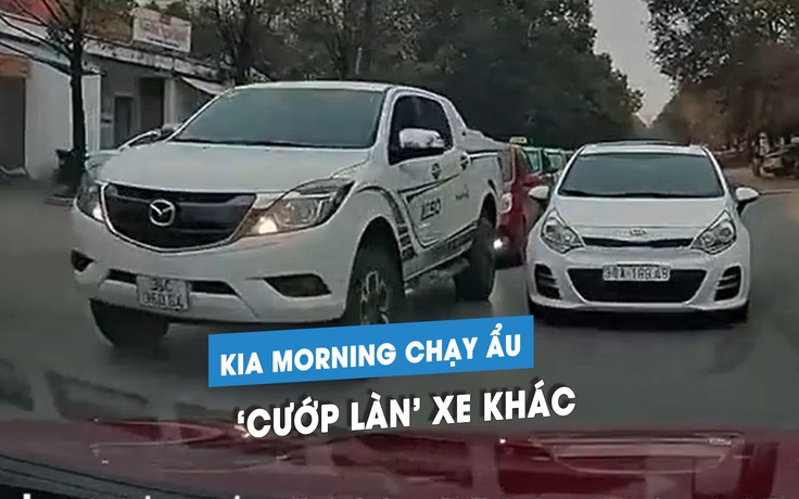 Ô tô Kia Morning vượt ẩu, ‘cướp làn’ xe khác trên phố: Đề nghị phạt nghiêm!