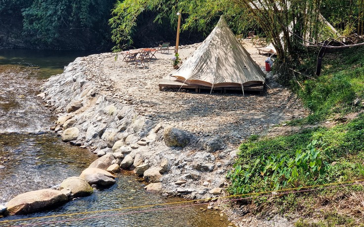 Kiểm tra tình trạng 'bê tông hóa' thượng nguồn sông Luông Đông: Đình chỉ một khu cắm trại