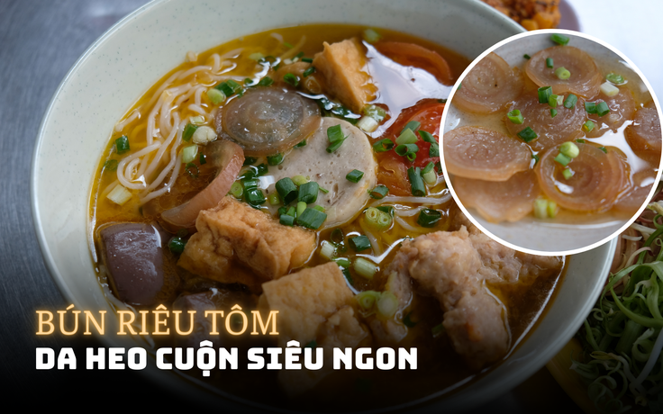 Thưởng thức bún riêu tôm da heo cuộn ngon nức tiếng chợ Cây Quéo