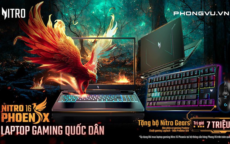 Sắm laptop gaming 2023 Nitro 16 Phoenix RTX 4050 nhận Nitro gears trị giá 7 triệu đồng