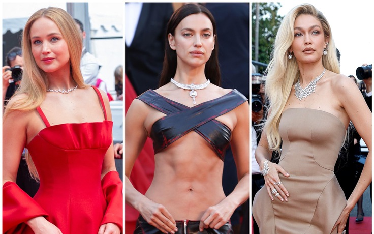 Irina Shayk độc lạ, Jennifer Lawrence mang dép lê lên thảm đỏ Cannes Irina Shayk độc lạ, Jennifer Lawrence mang dép lê lên thảm đỏ Cannes