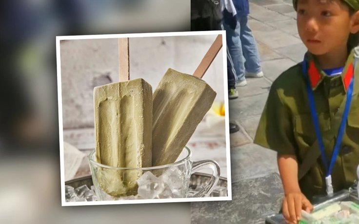 Hai đứa bé bán kem giúp đỡ mẹ gây sốt cộng đồng mạng