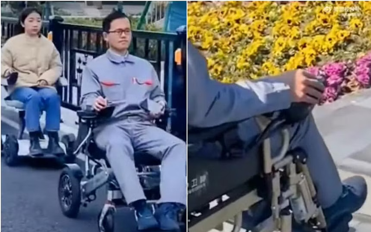 Người trẻ ở Quảng Châu bỗng thích... ngồi xe lăn