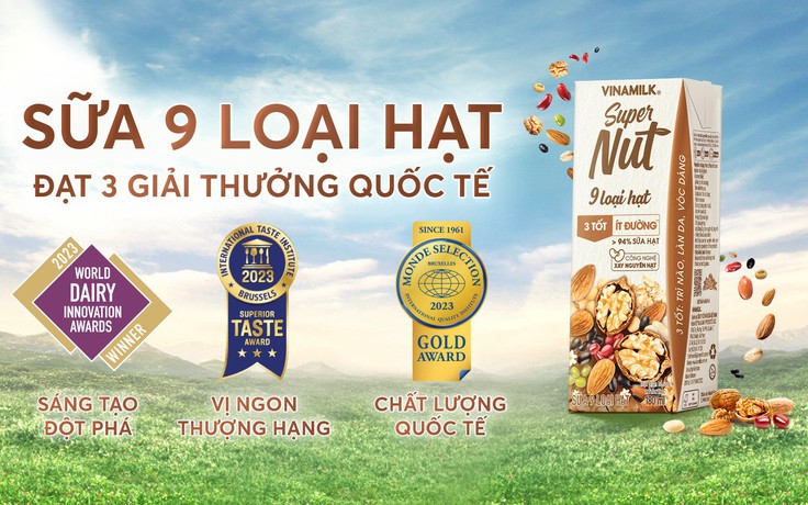 Bộ giải thưởng quốc tế của sản phẩm sữa hạt Vinamilk Super Nut mới ra mắt