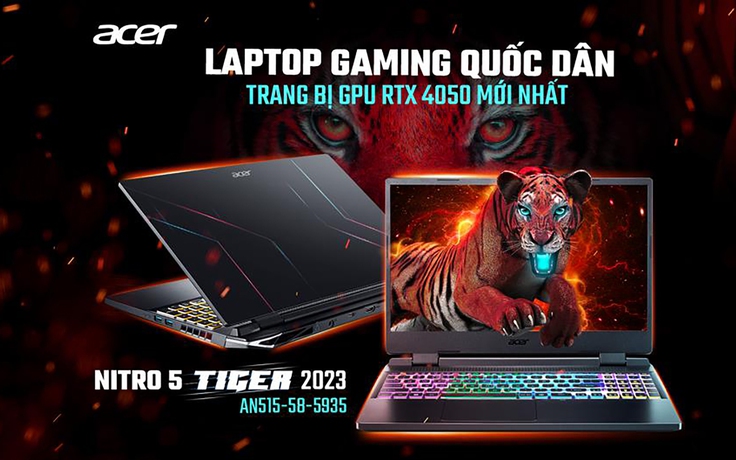 Laptop Gaming quốc dân Acer Nitro 5 Tiger 2023: Trang bị Card RTX 4050 mới nhất