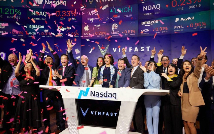 Cổ phiếu Vingroup bay cao sau khi VinFast giao dịch trên sàn Nasdaq