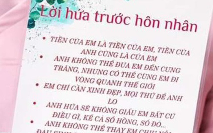 Những lời hứa dễ thương của các cặp đôi yêu nhau