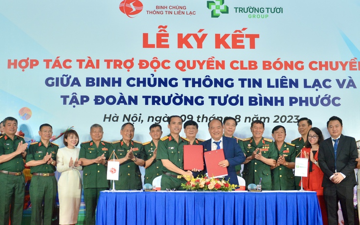 Tập đoàn Trường Tươi Bình Phước tài trợ cho CLB bóng chuyền nữ Bộ Tư lệnh Thông tin