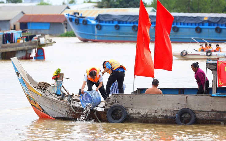 Bộ NN-PTNT và TP.Cần Thơ thả hơn 11 tấn cá xuống sông Hậu Bộ NN-PTNT và TP.Cần Thơ thả hơn 11 tấn cá xuống sông Hậu