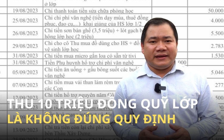 Vụ thu quỹ lớp hơn 300 triệu đồng: ‘Đưa ra mức 10 triệu đồng để đóng quỹ là không đúng quy định'