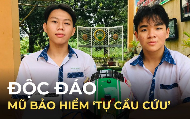 Độc đáo mũ bảo hiểm ‘tự cầu cứu’ và chống trộm của học sinh miền Tây