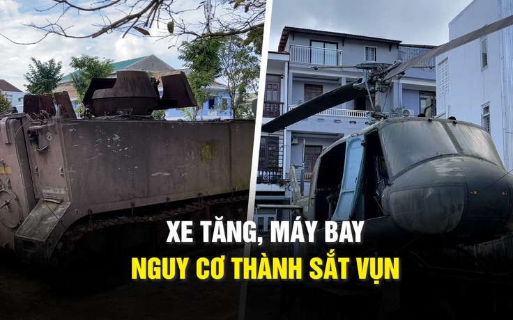 Cận cảnh hiện vật xe tăng, máy bay nguy cơ thành sắt vụn tại Huế